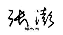 朱锡荣张澎草书个性签名怎么写