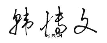 骆恒光韩博文草书个性签名怎么写