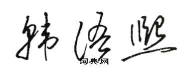 骆恒光韩语熙草书个性签名怎么写