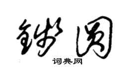 朱锡荣钱圆草书个性签名怎么写