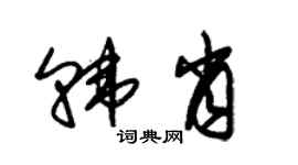 朱锡荣韩肖草书个性签名怎么写