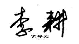 朱锡荣李耕草书个性签名怎么写