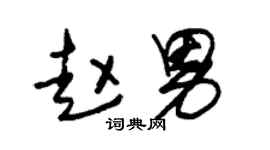 朱锡荣赵男草书个性签名怎么写