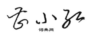 骆恒光曹小红草书个性签名怎么写