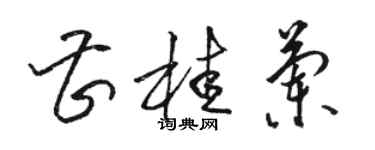骆恒光曹桂兰草书个性签名怎么写