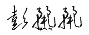 骆恒光彭丽丽草书个性签名怎么写