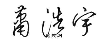 骆恒光萧浩宇草书个性签名怎么写