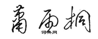 骆恒光萧雨桐草书个性签名怎么写