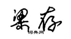 朱锡荣梁存草书个性签名怎么写