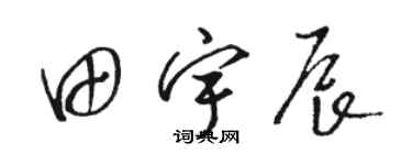 骆恒光田宇辰草书个性签名怎么写
