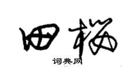 朱锡荣田樱草书个性签名怎么写