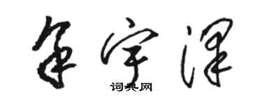 骆恒光余宇泽草书个性签名怎么写