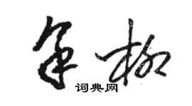 骆恒光余柳草书个性签名怎么写