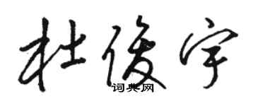 骆恒光杜俊宇草书个性签名怎么写