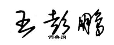 朱锡荣王彭鹏草书个性签名怎么写