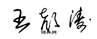 朱锡荣王颜涛草书个性签名怎么写