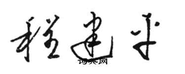骆恒光程建平草书个性签名怎么写