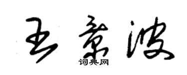 朱锡荣王景波草书个性签名怎么写