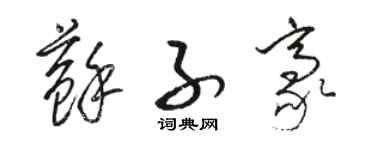 骆恒光苏子豪草书个性签名怎么写