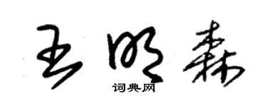 朱锡荣王明森草书个性签名怎么写