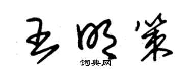 朱锡荣王明策草书个性签名怎么写