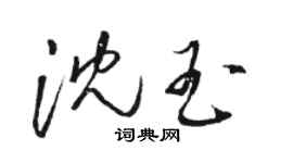 骆恒光沈玉草书个性签名怎么写