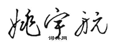 骆恒光姚宇航草书个性签名怎么写