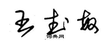 朱锡荣王武敏草书个性签名怎么写