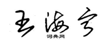 朱锡荣王海宁草书个性签名怎么写