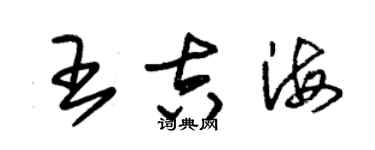 朱锡荣王吉海草书个性签名怎么写