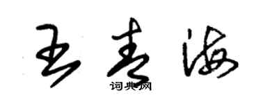 朱锡荣王青海草书个性签名怎么写