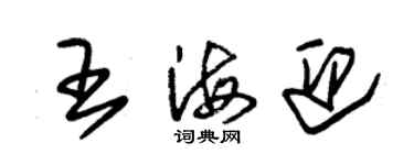朱锡荣王海迎草书个性签名怎么写