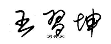 朱锡荣王习坤草书个性签名怎么写