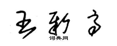 朱锡荣王新高草书个性签名怎么写