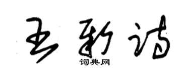 朱锡荣王新诗草书个性签名怎么写