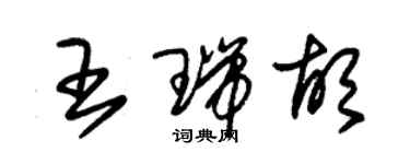 朱锡荣王瑞胡草书个性签名怎么写
