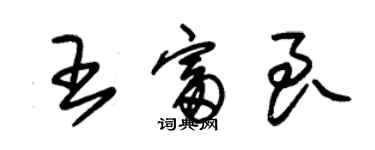 朱锡荣王富良草书个性签名怎么写