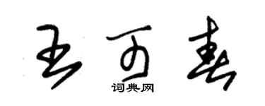 朱锡荣王可春草书个性签名怎么写