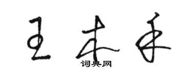 骆恒光王木禾草书个性签名怎么写