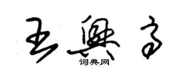 朱锡荣王兴高草书个性签名怎么写