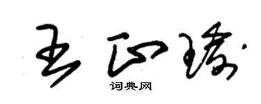 朱锡荣王正瑜草书个性签名怎么写