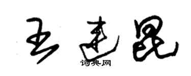 朱锡荣王连昆草书个性签名怎么写