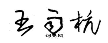 朱锡荣王雨杭草书个性签名怎么写