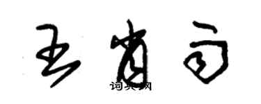 朱锡荣王肖雨草书个性签名怎么写