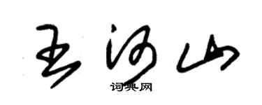 朱锡荣王河山草书个性签名怎么写