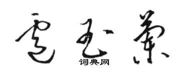骆恒光卢玉兰草书个性签名怎么写