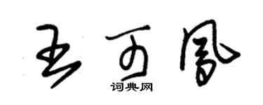 朱锡荣王可凤草书个性签名怎么写