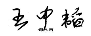 朱锡荣王中韬草书个性签名怎么写