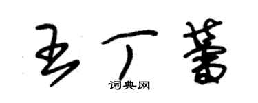 朱锡荣王丁蕾草书个性签名怎么写