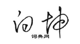 骆恒光白坤草书个性签名怎么写